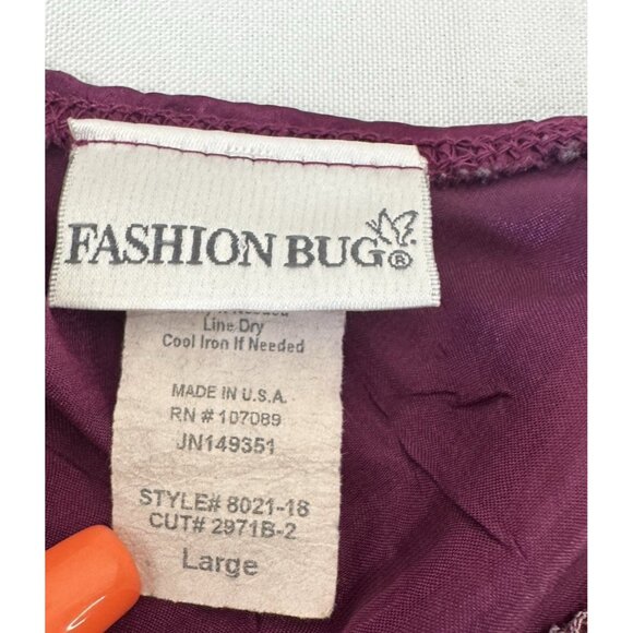 VTG Fashion Bug Y2K 90s Purple Crinkle Satin Beaded Babydoll Cami Top L USA Glam - Picture 4 of 9